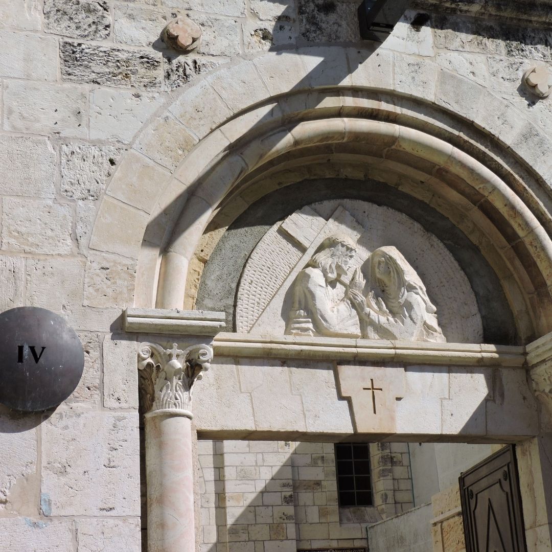 Jerozolima Via Dolorosa stacja czwarta droga krzyżowa IV stacja IV Jezus spotyka swoją Matkę