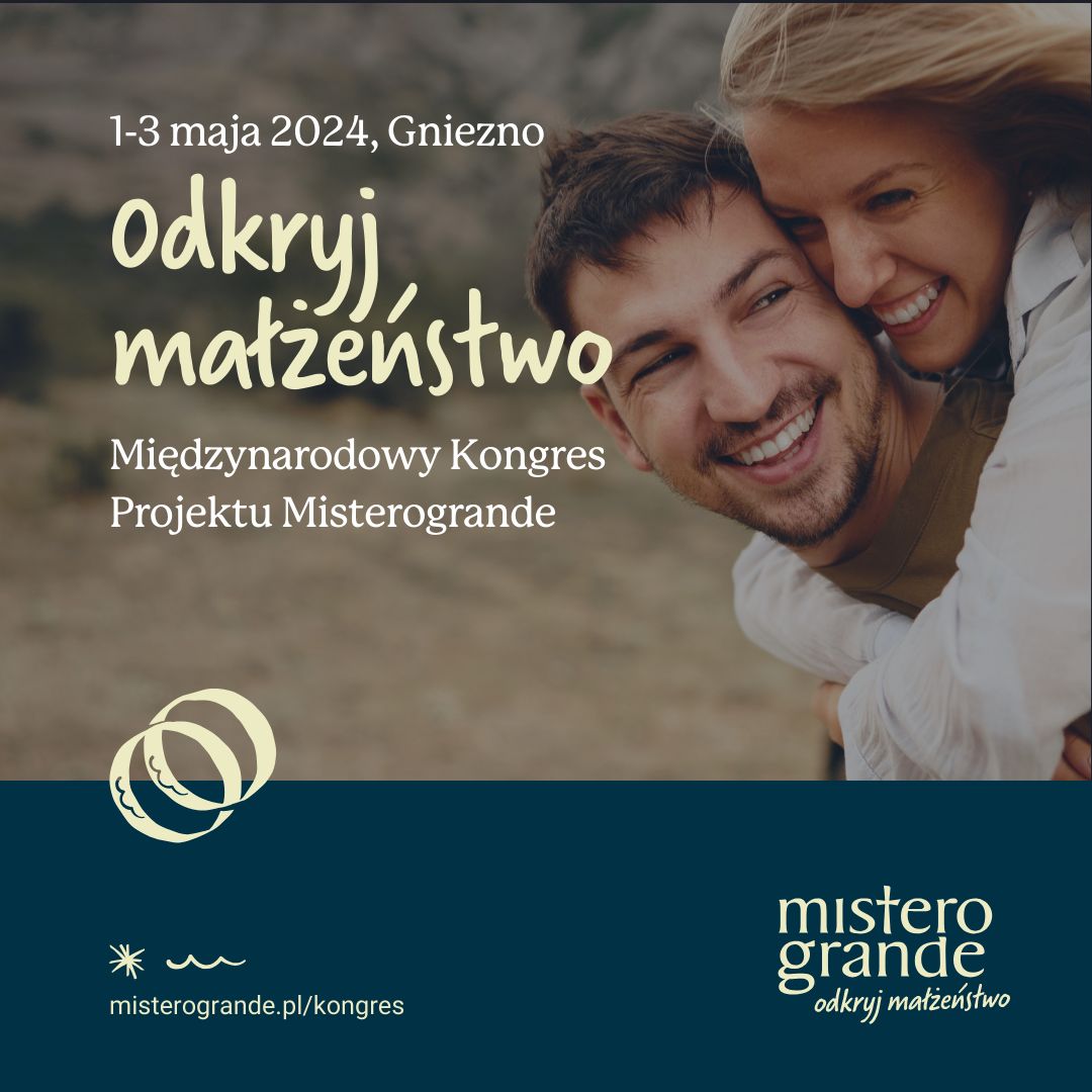 plakat międzynarodowego Kongresu Projektu Misterogrande Odkryj małżeństwo