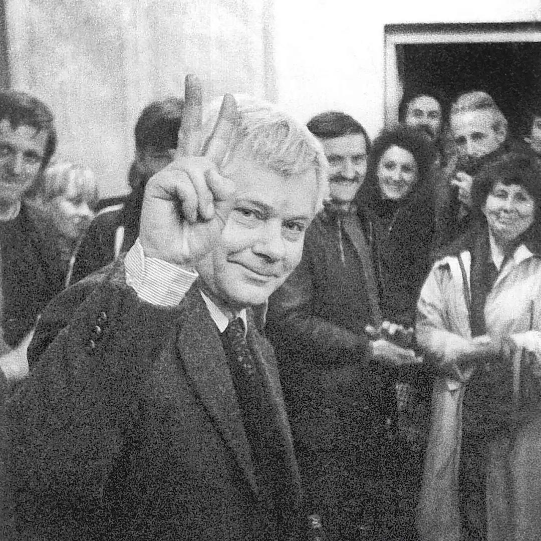 Zbigniew Herbert podczas spotkania w Gdańsku